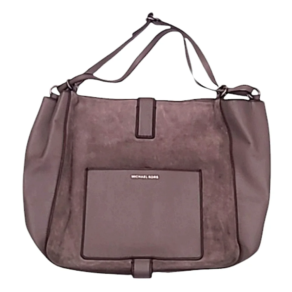 Michael Kors Quincy Hobo Bag Dark Caramel Shoulder Tote Suede Leather Logo NWOT